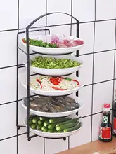 穴あけ不要の手提げ式キッチン調理ラック【収納・配菜トレー付き】
