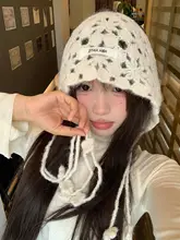 ニット帽 レディース ボヘミアン エスニック フリンジ 透かし編み 着回し すっぴんカバー
