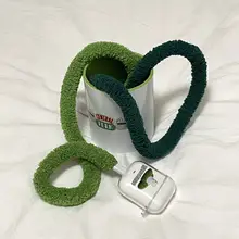かわいらしいデザインの毛茸绒充電ケーブル【緑色・iPhone対応・おしゃれ】