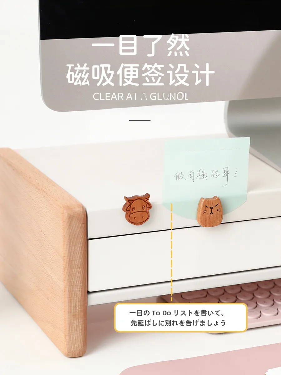 デスクトップモニター昇降スタンド 引き出し収納付き：おしゃれで実用的なワークデスクアクセサリー