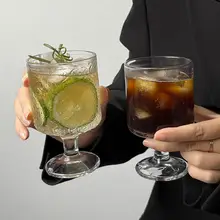 レトロインス風ひまわり浮彫りガラスカップ【ドリンク・ジュース・ハイボール用】
