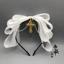 ロリータスタイルのバタフライリボンヘッドアクセサリー【ブローチ・シュークリップ・ネックレス・ヘアバンド】