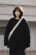 春用 ラウンドネックスウェットシャツ【ユニセックス・ゆったり・カジュアル・無地】