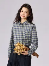 アメリカンスタイルのコットンフランネルチェックシャツ【長袖・ルーズフィット】