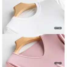 長袖Tシャツ レディース リブ クルーネック シルク 薄手 スリム インナー トップス 春秋 ホワイト