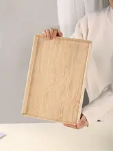 北欧スタイルの木目調プラスチック製長方形ティーコースター【家庭用・フルーツプレート・収納用】