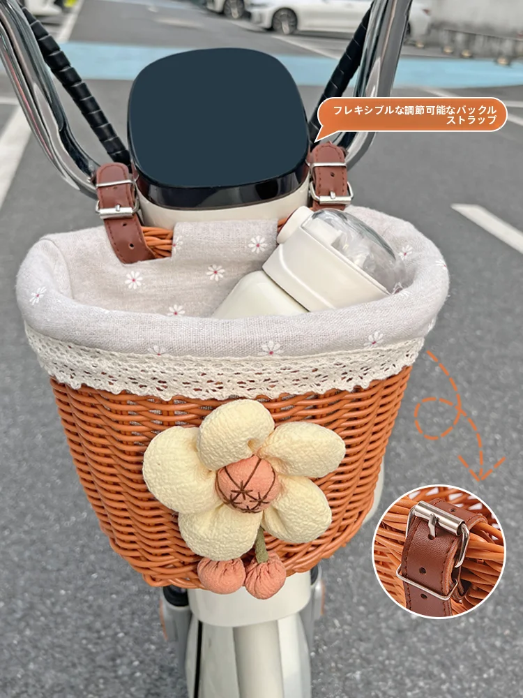 モーター付き自転車の収納バスケット：雅叮妮編み込みデザインが通勤シーンに最適な理由