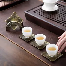 金属製 防滑茶托【創意デザイン・熱隔離・茶具アクセサリー】