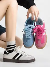 レトロデザインの厚底スニーカー【カジュアル・学生向け・白】（セットアップ対応）