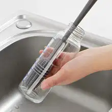 シリコン製長柄カップブラシ【家用・隅々まで洗浄・洗面器対応】