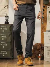 メンズ アメリカンスタイル デニムストレートパンツ【春秋用・工装・ストレッチ素材】