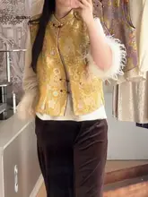 デザイン性豊かな中式刺繍ベスト【レトロ斜衿・盤扣・ノースリーブ・重ね着対応】