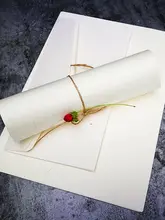 ヴィンテージ風草香る羊皮紙の手紙と封筒【シンプルな日本風・練習用・書道用】（セットアップ対応）