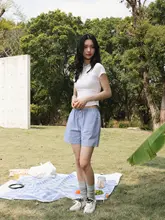 全棉織りのショートパンツ【日本風・格子柄・用・薄手】