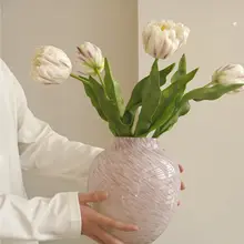 フレンチスタイル高級造花 パロットチューリップ【テーブル装飾用・花瓶付き】