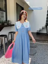 バイカラーのルーズフィットワンピース【レディース・フルスリーブ・梨型・アップル型】（セットアップ対応）