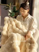 極上の柔らかさ ウサギ毛ファー毛布【オフィス用・冬のひざ掛け】