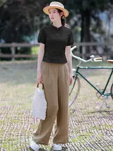 新中式刺繍デザインの黒い女性用半袖シャツ【夏用・シル�エットを引き立てる】