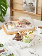 ムースケーキ用パッケージボックス【ティータイム・ベーカリー・4区分・紙カップ・ピクニック用】