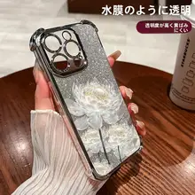 VIVO Xシリーズ用 紫色のバラデザインケース【全包型・シリコン製・防摔機能】