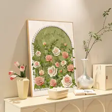 高級感ある花柄のリビング装飾画【肌理デザイン・ソファ背景用・玄関やテーブルに最適】