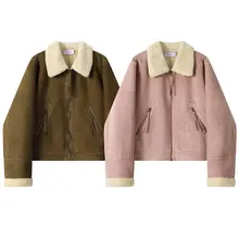 デザイン性の高い羊羔毛一体型ジャケット【冬用・厚手・ゆったりフィット】