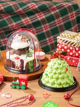 クリスマスケーキボックス【円形・装飾用・高めのデザイン】