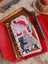 クリスマス用サンタクロースとクリスマスツリーの手作りプラスチック封入仕切りページインデックス
