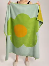 北欧風 太陽花デザインの純綿フェイスタオル【柔らかい・成人用・洗顔・優れた吸水性】