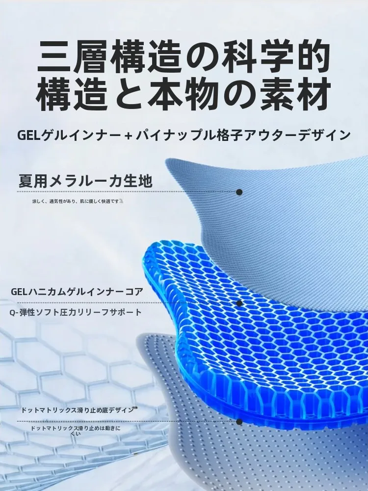 夏用車用クールマット：冷感ジェルとメッシュ素材による通気性向上