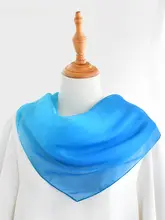 清涼感あふれる湖の青 真 silk スカーフ ギフトボックス【生糸・透明シフォン・装飾用ミニスカーフ】