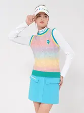 Castelbajac ゴルフ用 レディースニットベスト【秋用・アートカラー・保温】