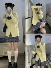 秋向けオリジナルJK制服風ニットカーディガン【長袖・ゆったりシルエット・カジュアル】