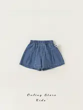 女の子用 デニムショートパンツ【薄手・夏用・カジュアルデザイン】