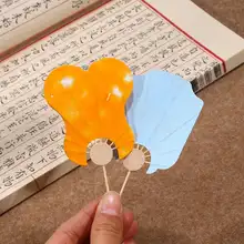 ビンテージミニ扇子型ブックマーカー【中国風・創造的な手描き・宣紙使用】