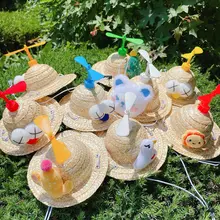 笑顔の花柄ペット用帽子【夏用・かわいいデザイン・犬と猫用】