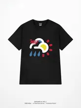 Xiaonili アメリカン漫画プリント半袖 Tシャツ