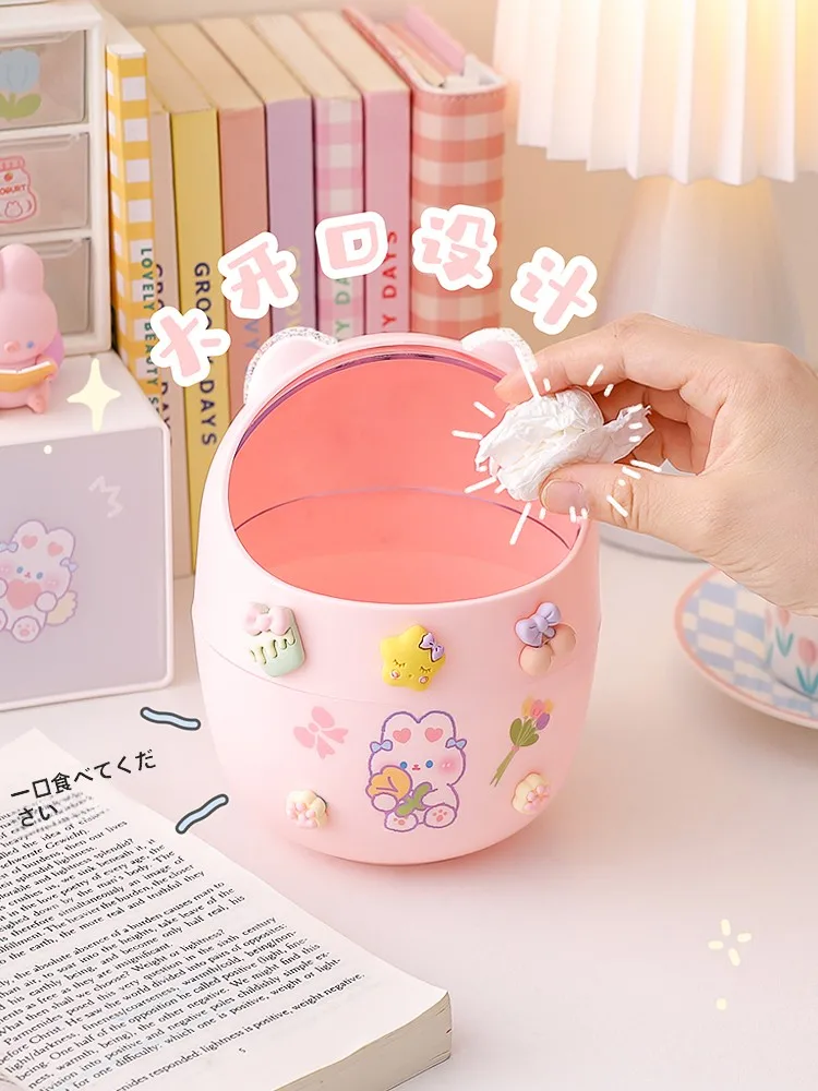 デスク用ミニゴミ箱：可愛いデザインで家庭やオフィスで実用的な5L紙篓
