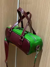 レトロデザイン ボストン風サドルバッグ【色彩豊かな幅広ショルダーストラップ・ショルダー＆クロスボディバッグ】