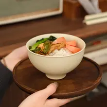 高温陶器製マット仕上げの鶏心ボウル【家庭用・シンプルなデザイン】