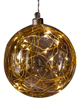 クリスマス装飾 LEDガラスライトボール【飾り吊り下げ用・パーティー用】