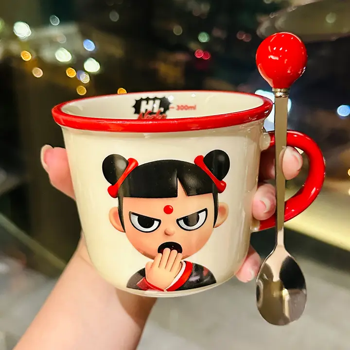 高級感あるネザ陶器のマグカップ【デザイン性抜群・オフィスや家庭での使用に最適・朝食用牛乳カップ】