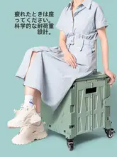 軽量折りたたみ式ハンドル付きショッピングカート【キャンプ・アウトドア用・荷物運びに最適】
