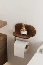 穴あけ不要 トイレットペーパーホルダー【収納ラック・洗面所用・シンプルデザイン】