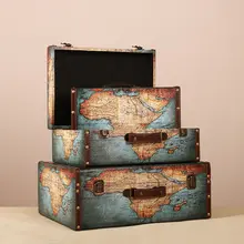 欧風デザインのヴィンテージ手提げボックス【収納用・旅行・撮影小物・デスク整理】