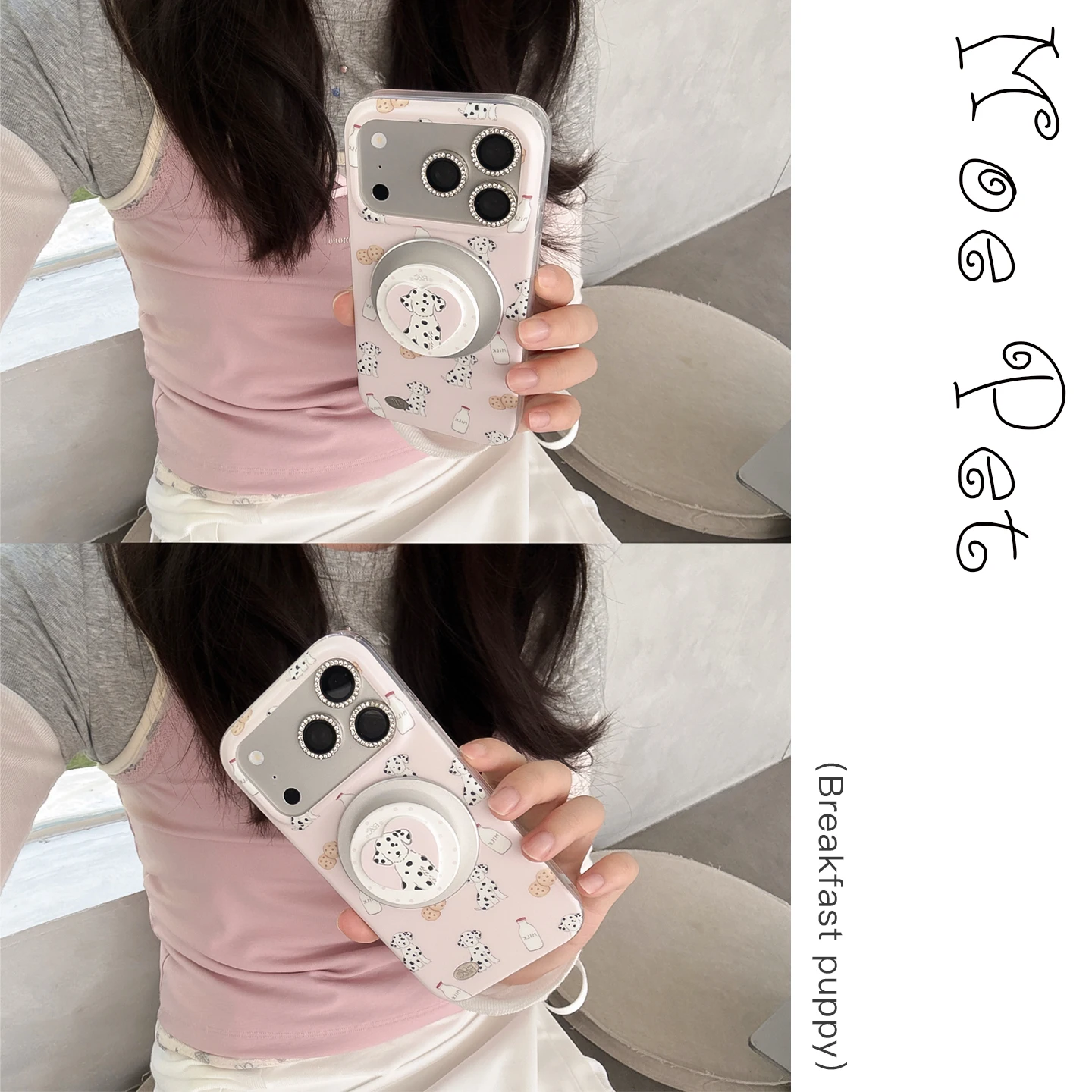 Rolincube マグネット式スマホスタンド ペットデザイン 伸縮可能 携帯用