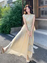 優雅な中国風刺繍ブラウスとスカート【夏用・半身スカート・気質アップ・二点セット】（セットアップ対応）