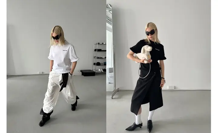 Rockrio ラレリコールド 立体ロゴデザイン Tシャツ【ショート丈・アーチエッジ】