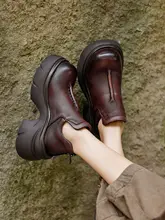 秋冬用 本革ローカットショートブーツ【英伦スタイル・厚底・ハンドメイド】