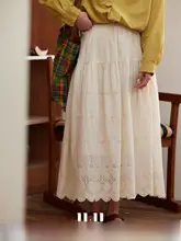 TIONGTIONG レトロ レース付き ハイウエスト Aラインスカート【春用・女性向け・スタイルアップ】
